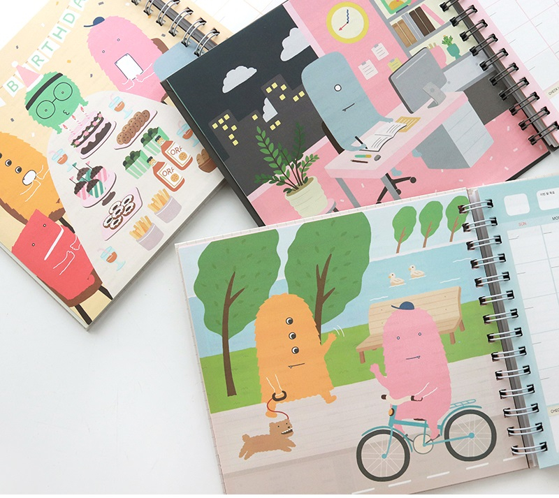 Alternative view of Indigo Monster Study Planner 1Year Ver.2 Gray