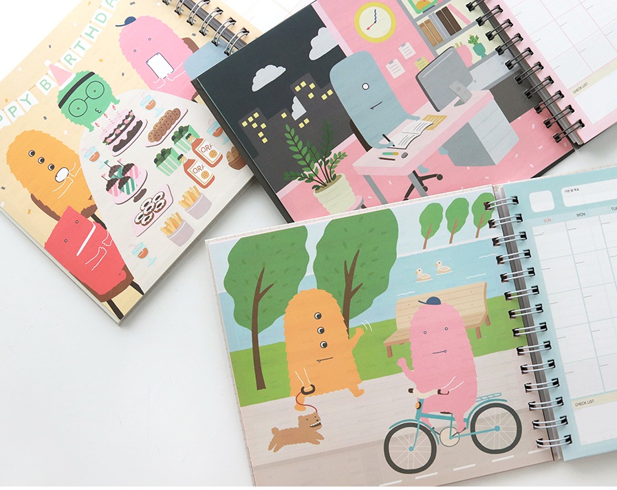 Alternative view of Indigo Monster Study Planner 1Year Ver.2 Gray