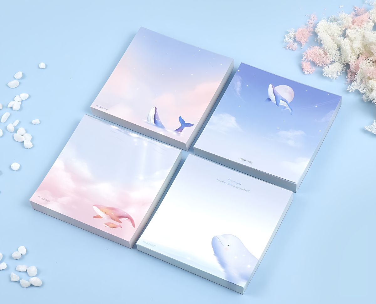 PINKFOOT Whale Memo Pad 4 Type Set - Memo Pads & Sticky Notes