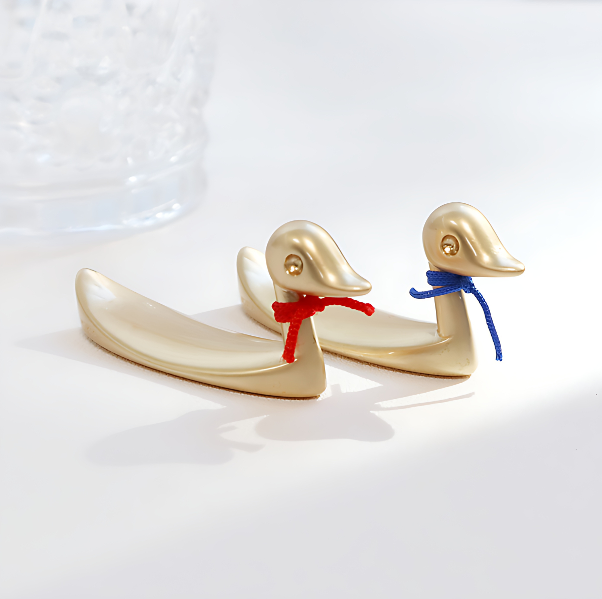 Miniature Mandarin Duck and Goose Refrigerator Magnet Set / Sculpture Set