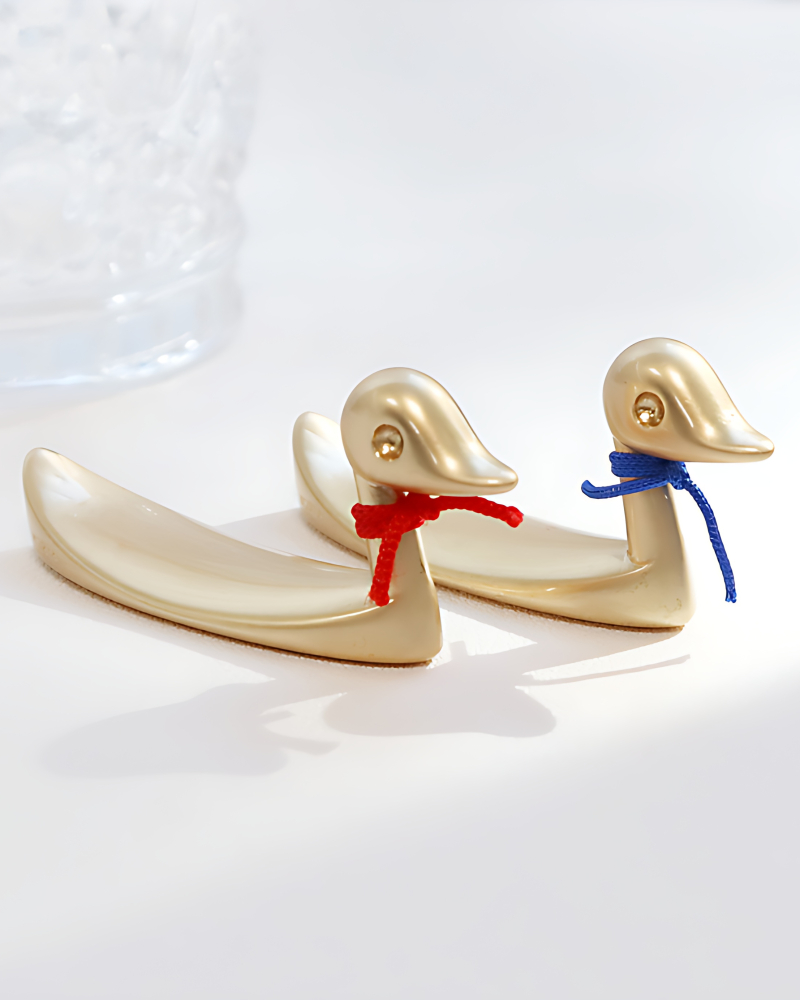 Miniature Mandarin Duck and Goose Refrigerator Magnet Set / Sculpture Set