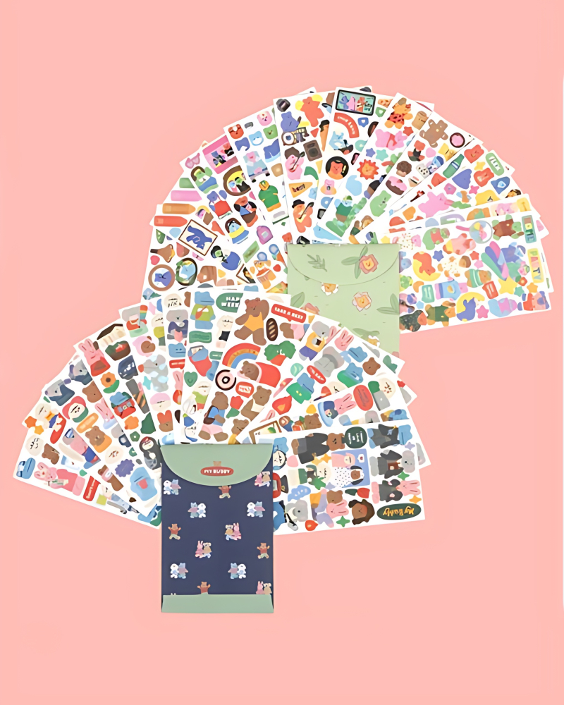 DAILYLIKE My Buddy & Jelly Bear Sticker Set 24 (Mojoji)