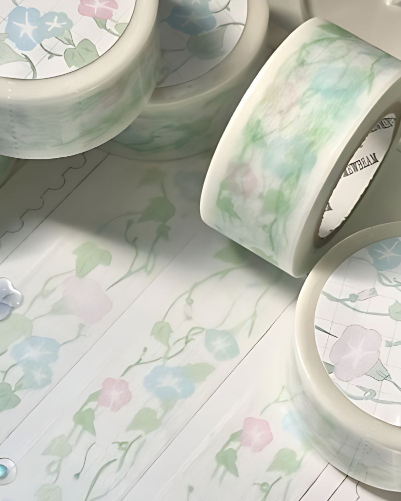 MEWMEWBEAM Morning Glory Pattern Masking Tape - Washi Tape
