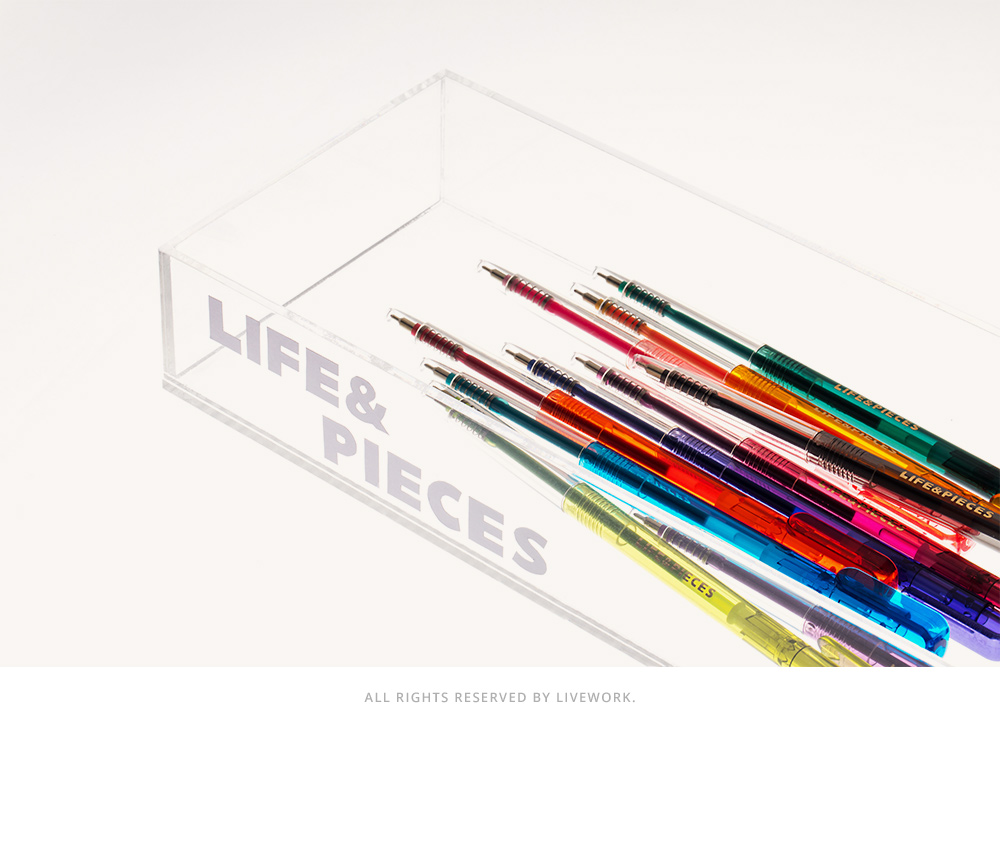Alternative view of Life & Pieces Transparent Slim Ballpoint Pen 0.38mm 10 Colors Set
