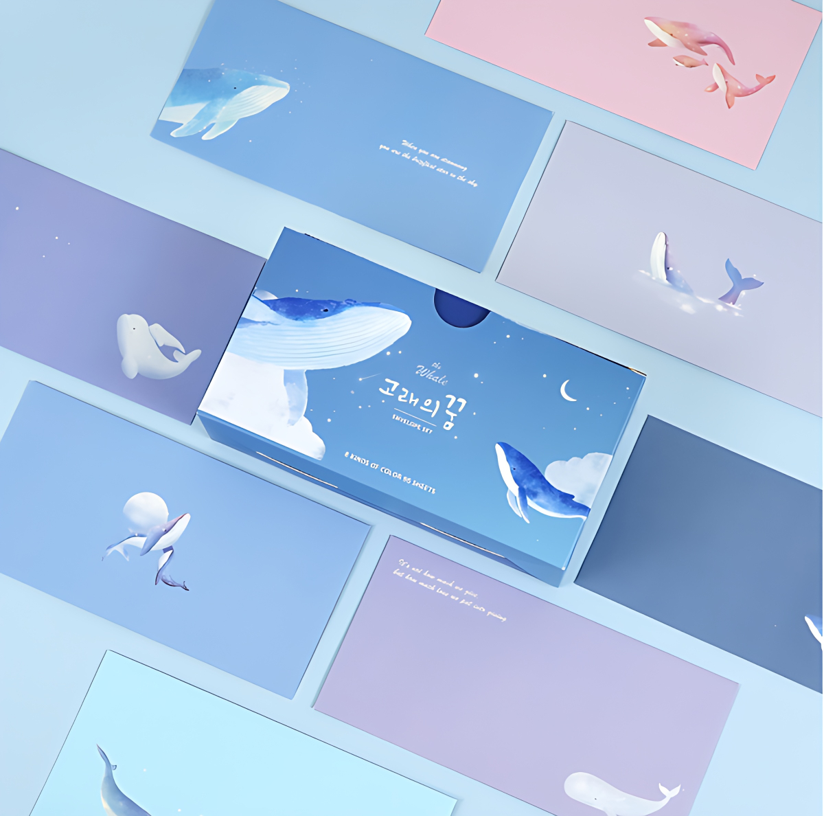 PINKFOOT Whale Horizontal Envelope Set - Cards