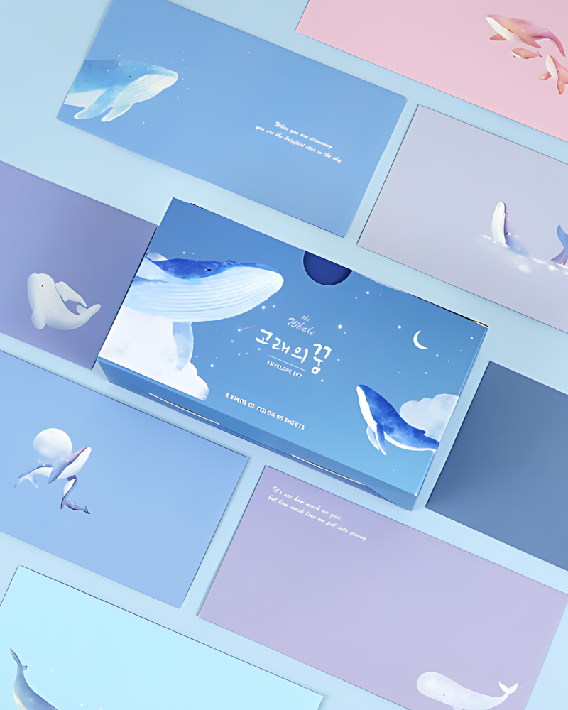 PINKFOOT Whale Horizontal Envelope Set - Cards