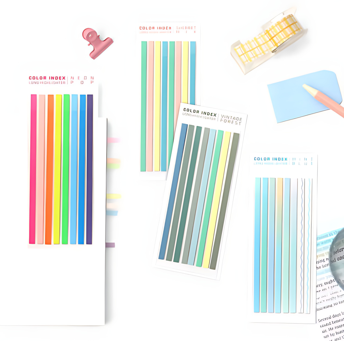 BOOKFRIENDS Color Index Long Highlighter - Office Supplies