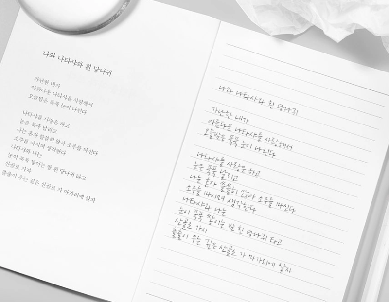 Alternative view of Wearingeul Korean Literature Handwritten Notes B6