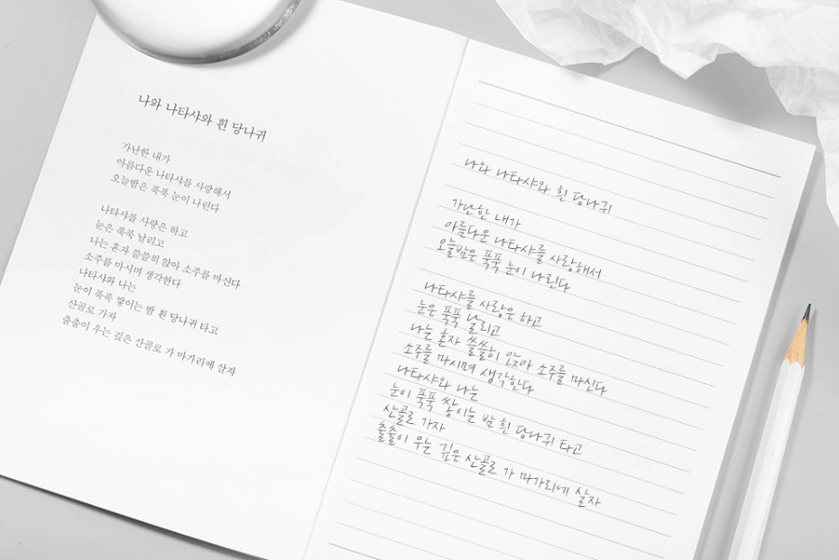 Alternative view of Wearingeul Korean Literature Handwritten Notes B6