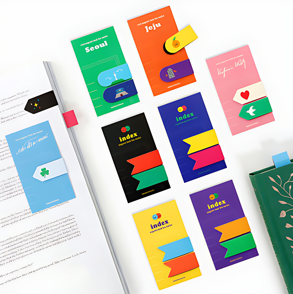 BOOKFRIENDS Vivid Index Magnetic Bookline Marker - Bookmarks