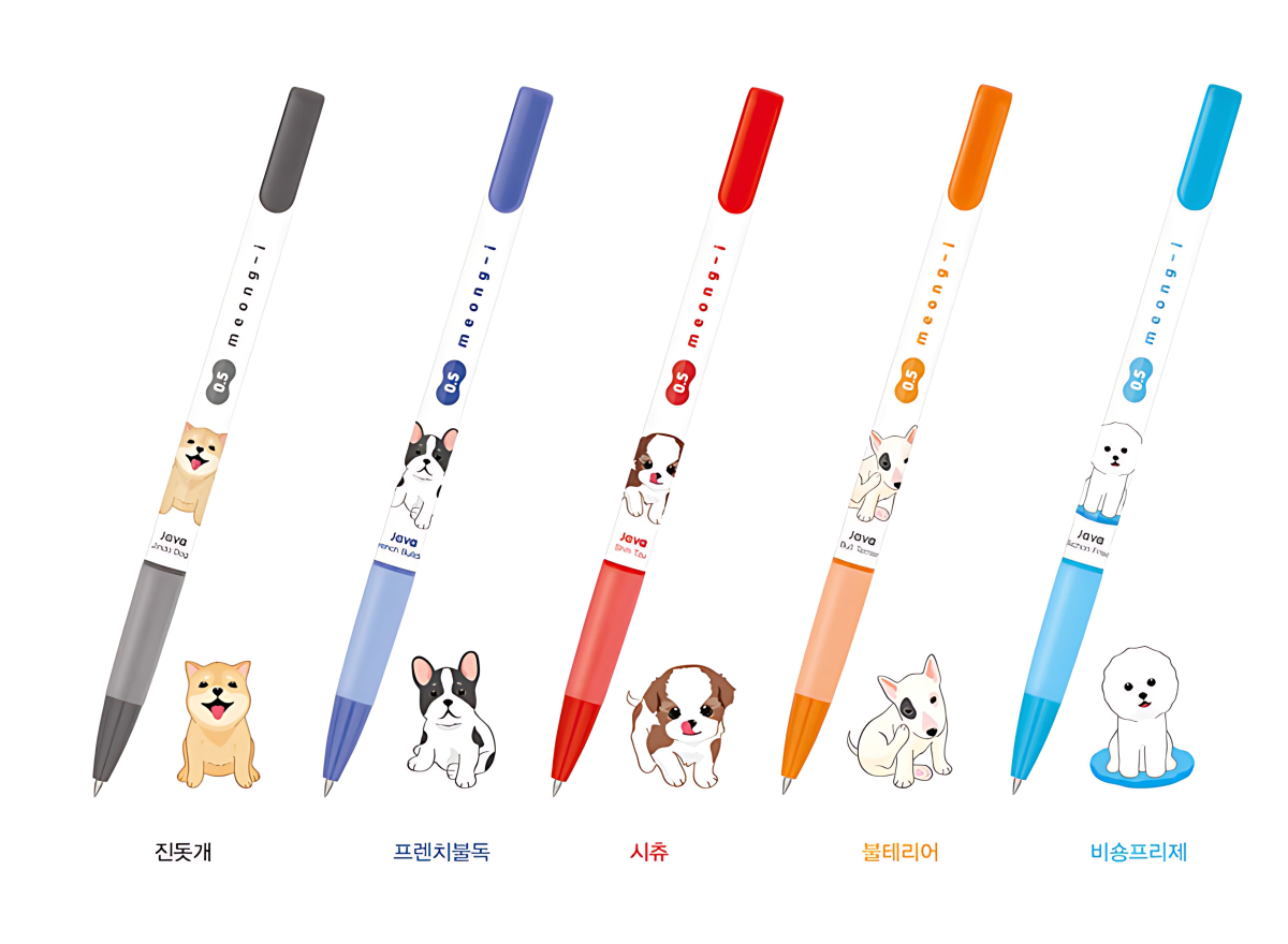 JAVA Meong-i 0.5 Oil-Based Ballpoint Pen 10 Color Set - Office Supplies - View 1