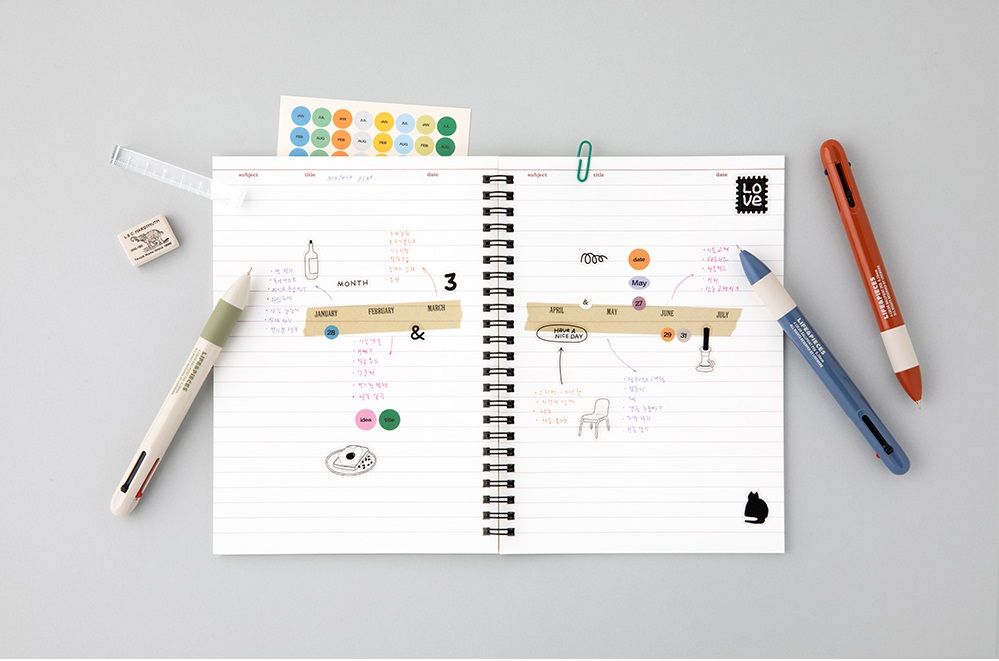 Alternative view of Life & Pieces 4-Color Ballpoint Pen 0.38mm Set