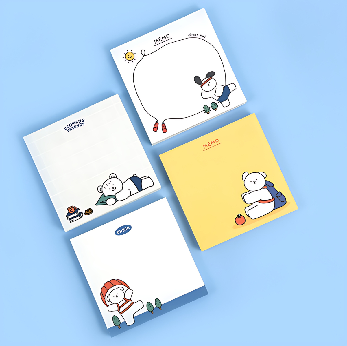 PINKFOOT Ccomang Friends Memo Pad 4-Type Set - Memo Pads & Sticky Notes