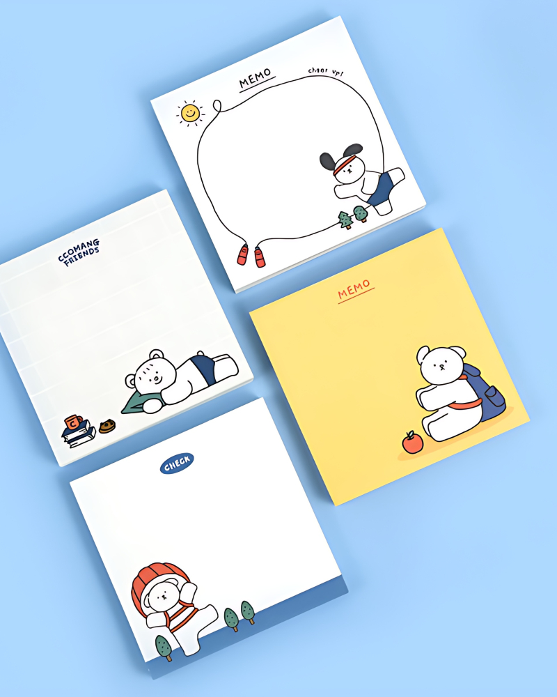 PINKFOOT Ccomang Friends Memo Pad 4-Type Set - Memo Pads & Sticky Notes