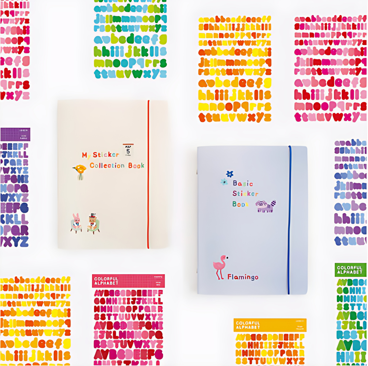 BOOKFRIENDS 20-Hole Basic Sticker Book & Alphabet Sticker Set - Binders