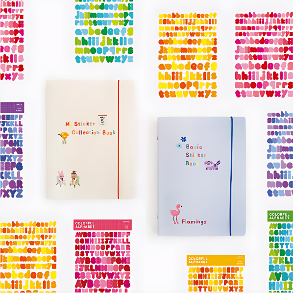 BOOKFRIENDS 20-Hole Basic Sticker Book & Alphabet Sticker Set - Binders