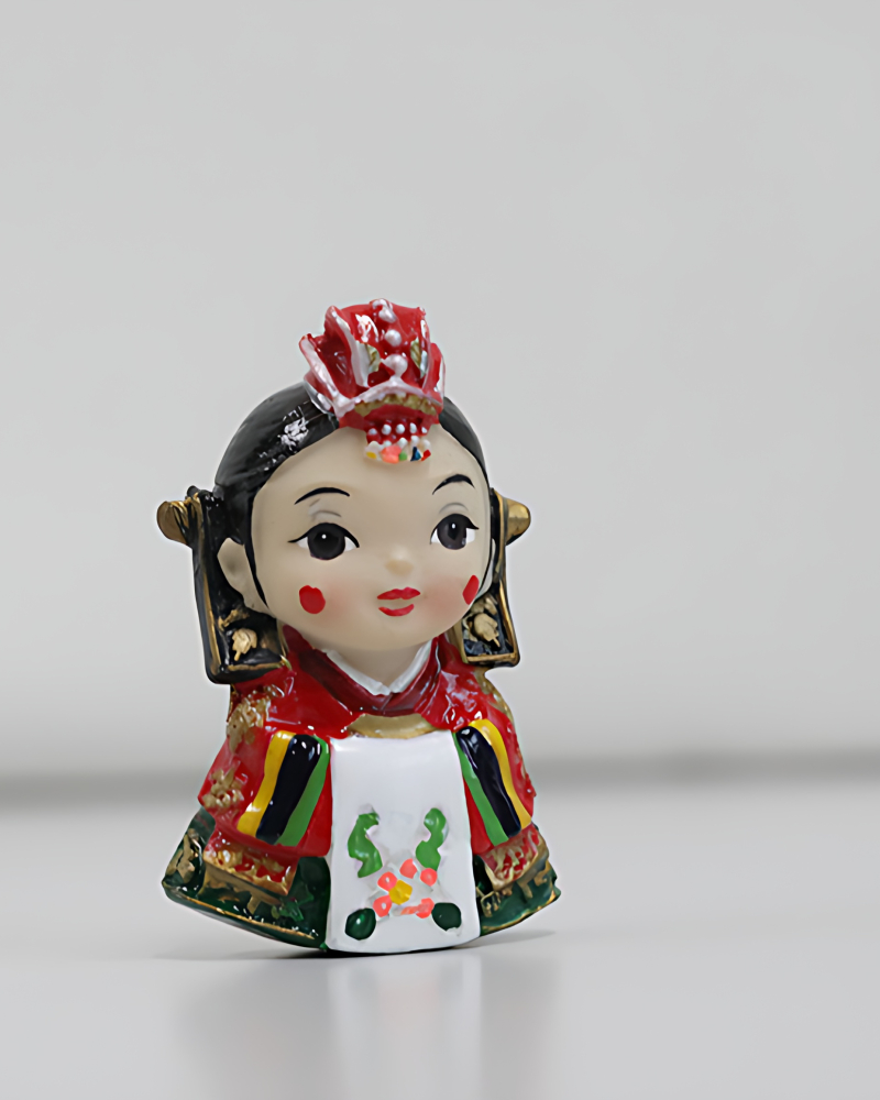 Alternative view of Star Gift Korean Traditional Doll Memo Magnet Holder
