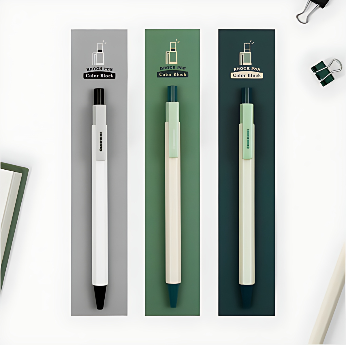 BOOKFRIENDS Colorblock Hexagon Knock Pen - Office Supplies