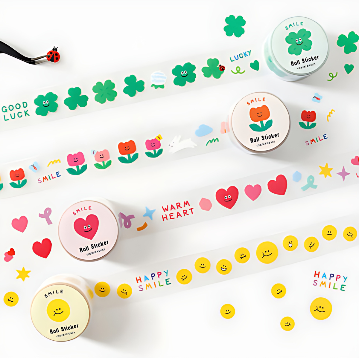 BOOKFRIENDS Smile Roll Sticker - Office Supplies