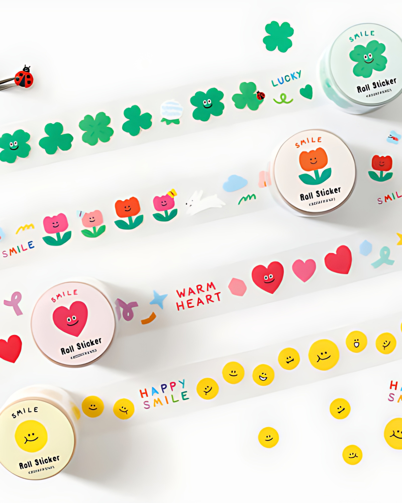 BOOKFRIENDS Smile Roll Sticker - Office Supplies