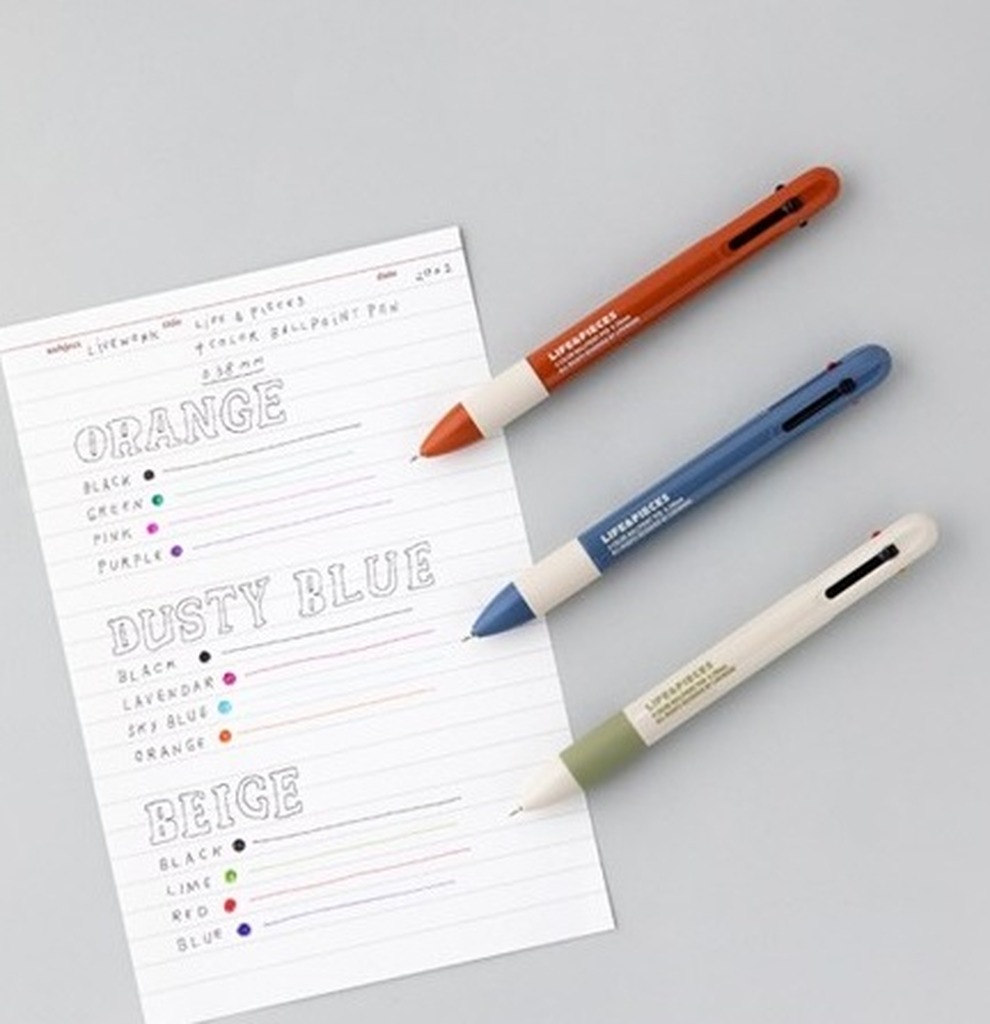 Life & Pieces 4-Color Ballpoint Pen 0.38mm Set