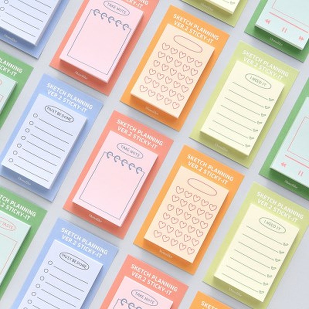 Sketch Planning Ver.2 Sticky Memo Pads Set - Memo Pads & Sticky Notes