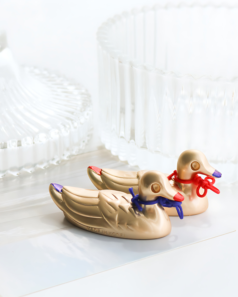 Alternative view of Miniature Mandarin Duck and Goose Refrigerator Magnet Set / Sculpture Set