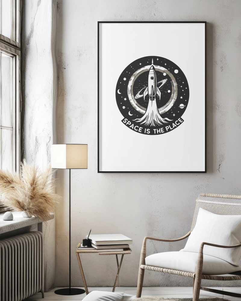 "meta_description": "Premium soft paper poster, Space is the Place: elevate your decor effortlessly.",