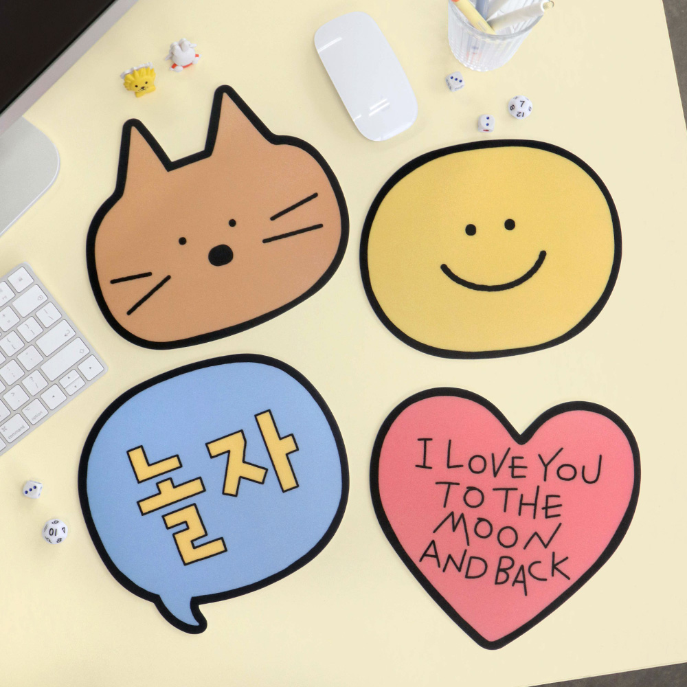 "meta_description": "Enhance your workspace with the ICONIC Doodle Mouse Pad's smooth, non-slip surface.",