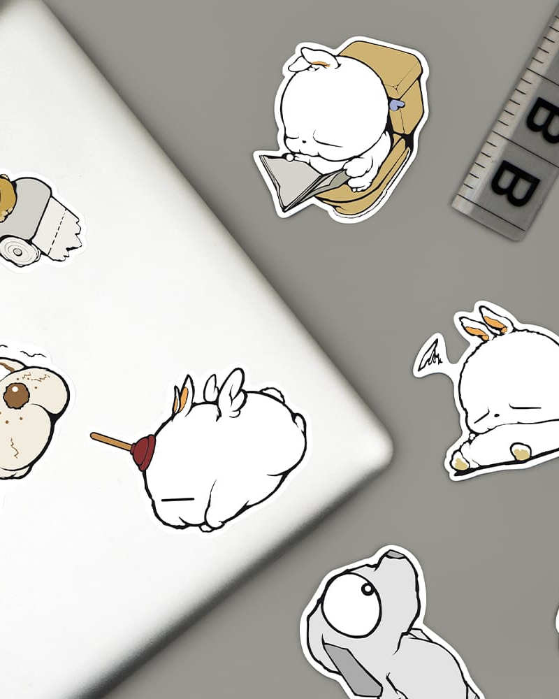 Alternative view of LUCALAB Mashimaro Removable Deco Sticker Set (10 Sheets + Zipper Bag)