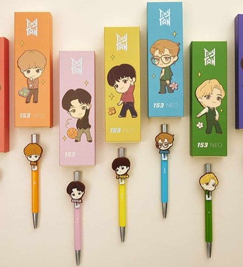 "meta_description": "Experience smooth writing with TinyTAN pen featuring a rotating design and unique character colors.",