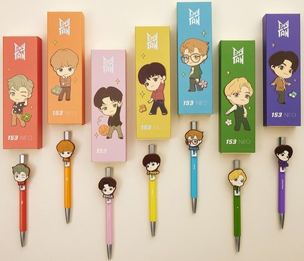 "meta_description": "Experience smooth writing with TinyTAN pen featuring a rotating design and unique character colors.",