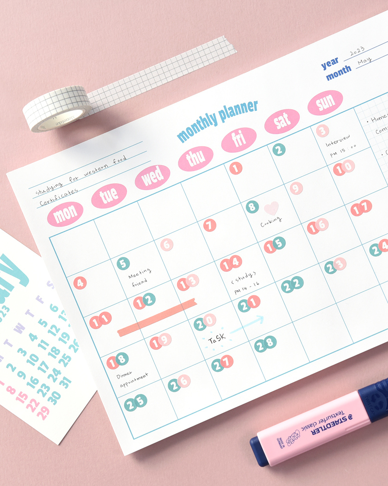 Alternative view of MONOLIKE Retro Pop Planner A4 Pad (Monthly & Weekly)