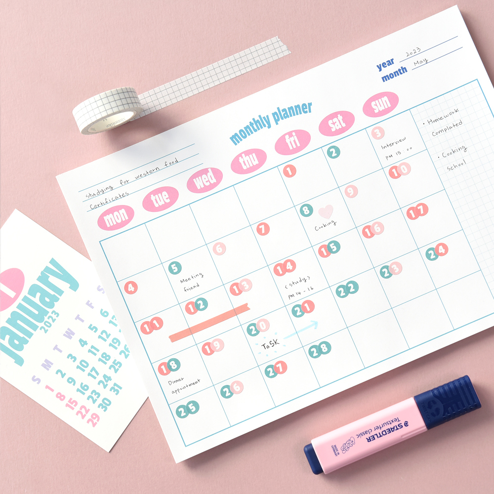 Alternative view of MONOLIKE Retro Pop Planner A4 Pad (Monthly & Weekly)