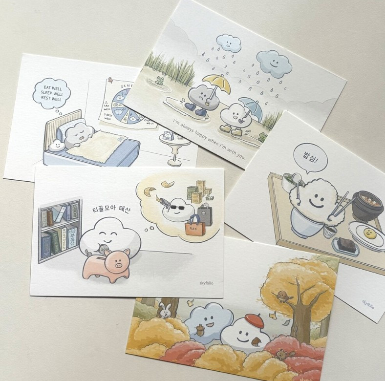 "meta_description": "Send vibrant messages with the SKYFOLIO Illustrated Postcard Set. Includes postcard and envelope.",