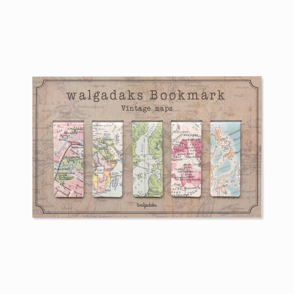 MONOLIKE Magnetic Bookmark – Vintage Map (5P Set)
