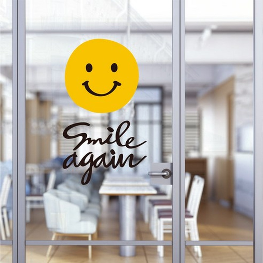 Smile Again Calligraphy Lettering Sticker