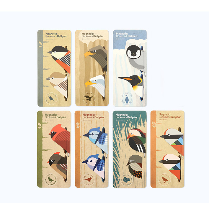 BOOKFRIENDS Magnetic Bookmark Pen – Save Our Birds (Set of 7)