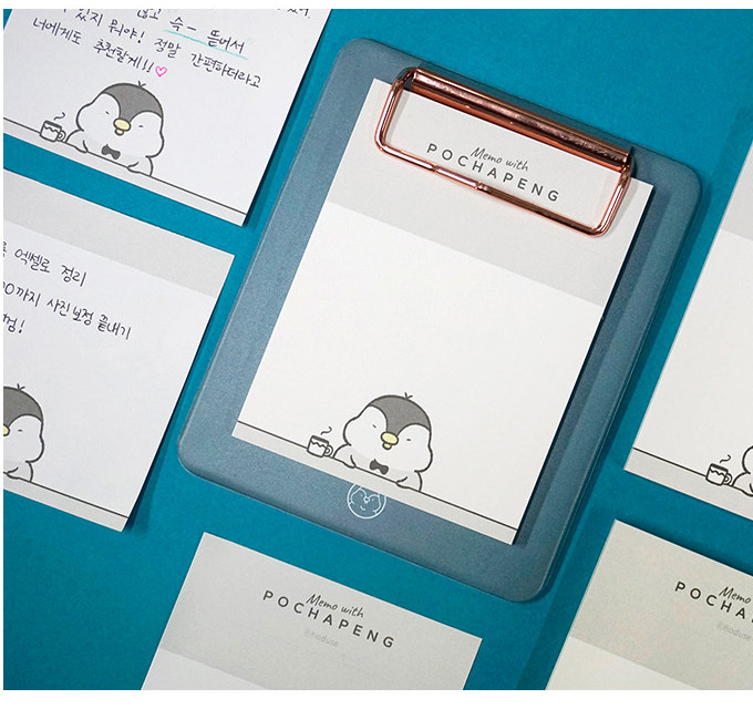 MONEW Pochapeng Mini Sticky Clipboard – Modern Green - Memo Pads & Sticky Notes
