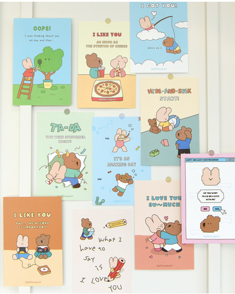 MONOLIKE Happy and Lucky Littles Series.1 Postcard Set (12 pcs) - Office Supplies - View 1