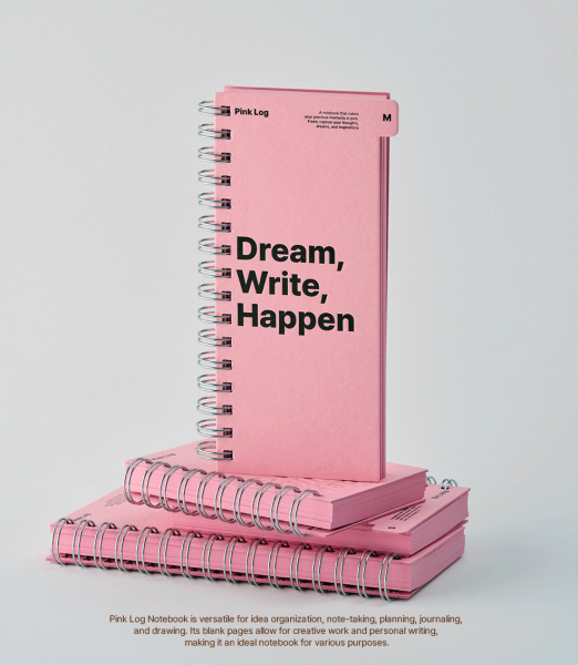 SHYMONSTER Pink Log Spring Notebook - Office Supplies