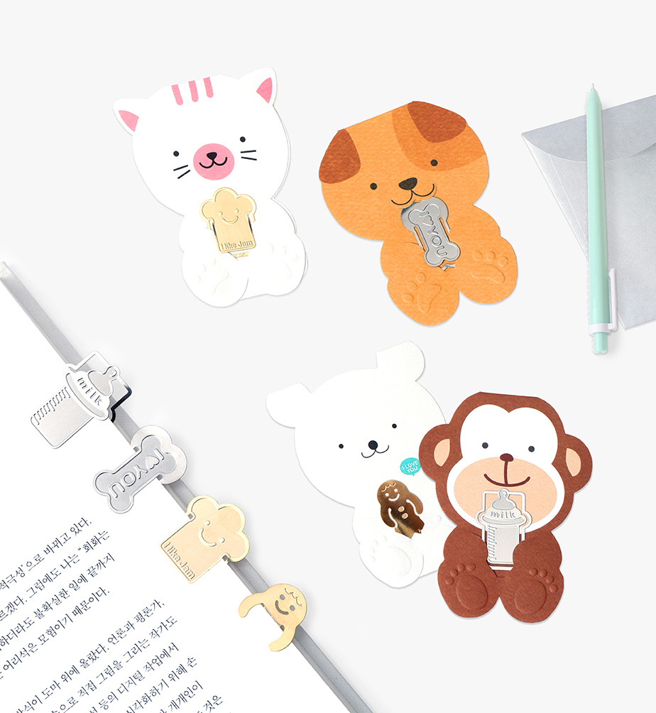 BOOKFRIENDS Bookmark Card (Mini) – Animal Line Set - Bookmarks