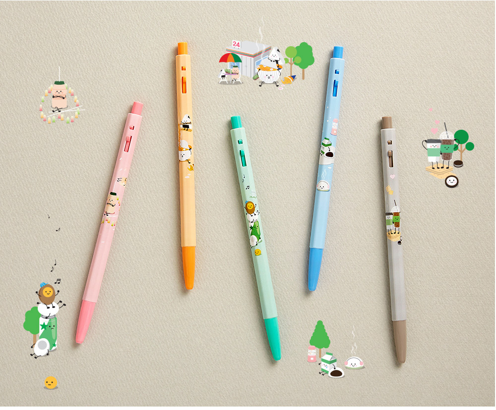 monami 153 Yummy Oil-Based Ballpoint Pen 0.5mm – 5-Pack Set - Office Supplies