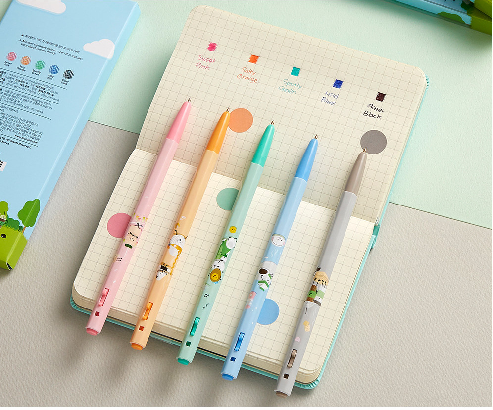 monami 153 Yummy Oil-Based Ballpoint Pen 0.5mm – 5-Pack Set - Office Supplies - View 1
