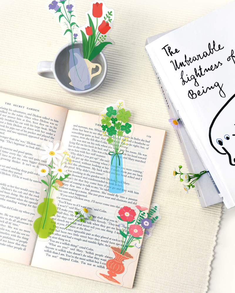 BOOKFRIENDS Flower Free Line Transparent Bookmark Set - Bookmarks - View 1