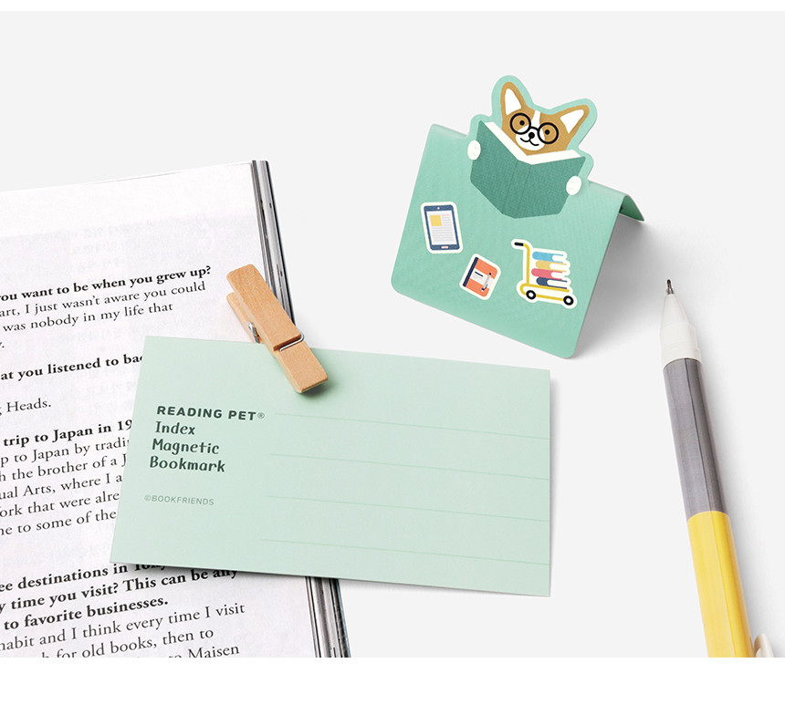 BOOKFRIENDS Reading Pet Index Magnetic Bookmark (with Card) Set - Bookmarks - View 1