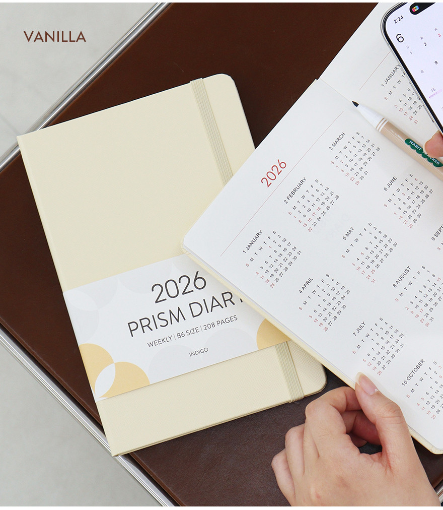 INDIGO 2026 Prism B6 Weekly Diary (Dated, 32-Page Weekly Layout) - Office Supplies - View 1