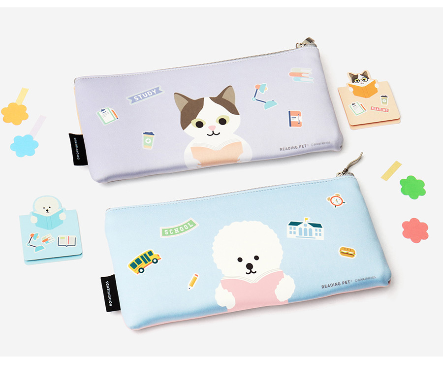 BOOKFRIENDS Reading Pet Soft Square Pencil Case - Bags & Wallets - View 1