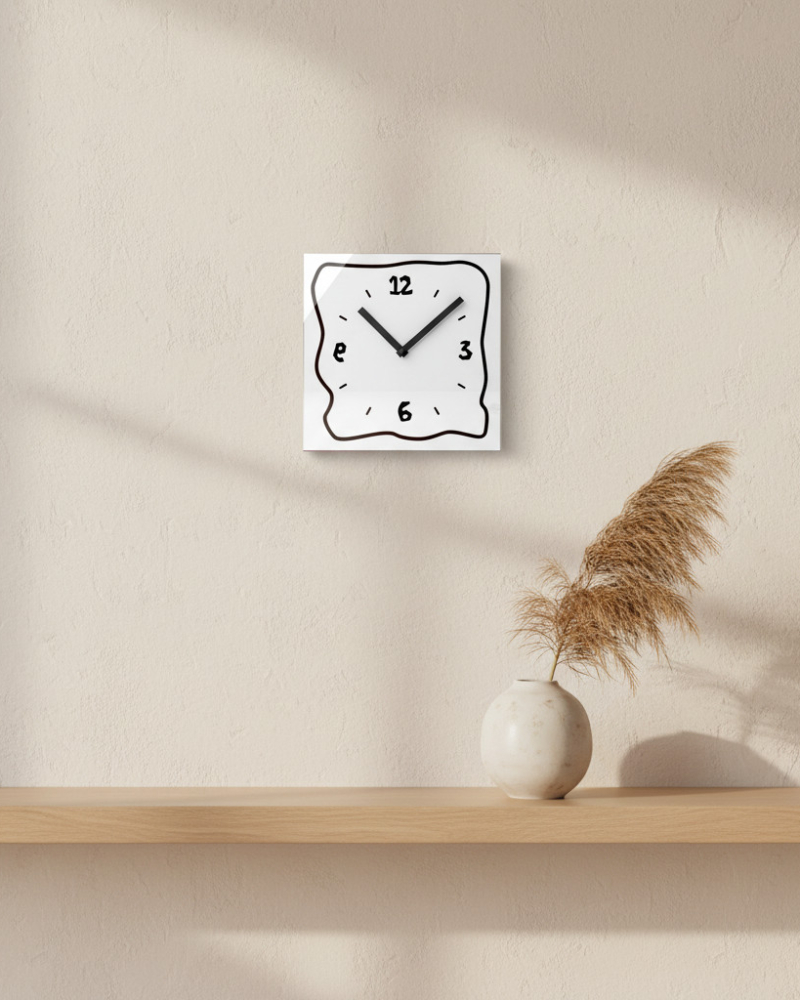Scandinavian Silent Acrylic Wall Clock – White