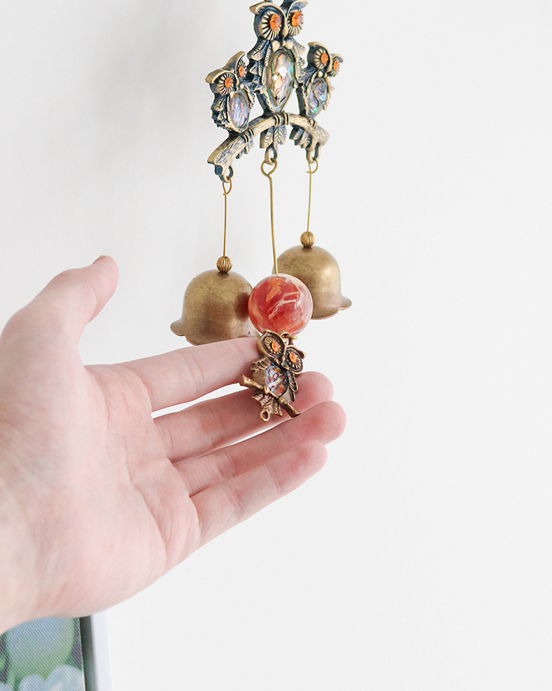 Alternative view of High Quality Mother-of-Pearl Owl 2P Door Bell